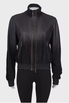 Gradient leather jacket