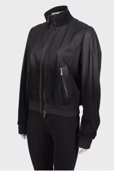 Gradient leather jacket
