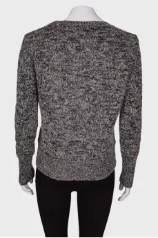Gray sweater with rhinestones
