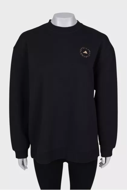 Black sweatshirt with brand logo