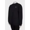 Black sweatshirt with brand logo
