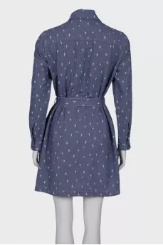 Dress with a print on the belt