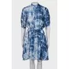 Silk dress with abstract print