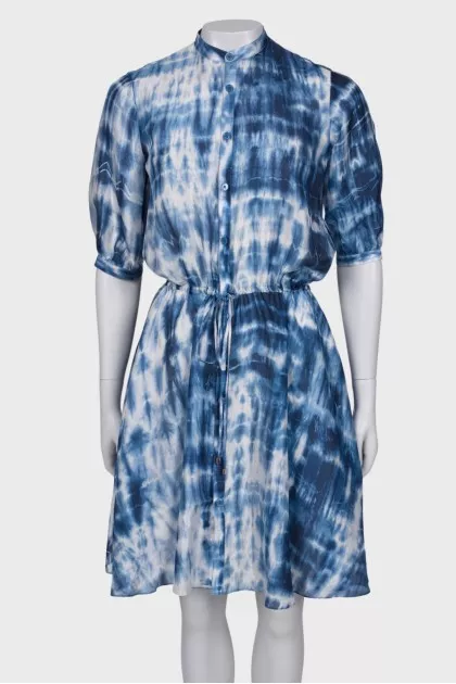 Silk dress with abstract print