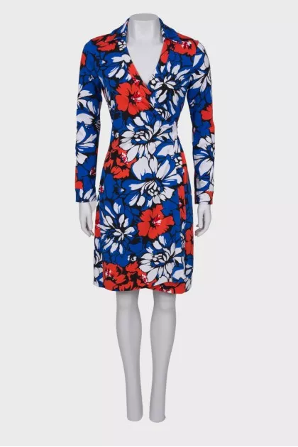 Wrap print dress