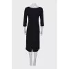 Black and blue midi dress