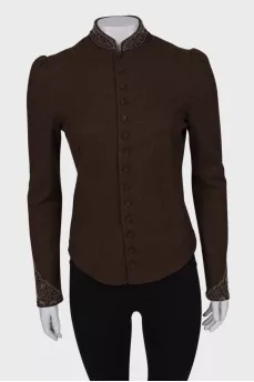 Wool jacket with beads