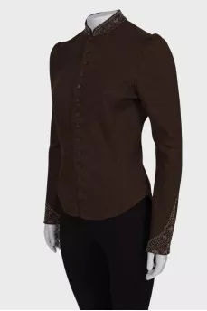 Wool jacket with beads