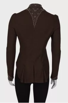 Wool jacket with beads