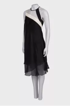 Three-tone sleeveless dress