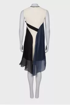 Three-tone sleeveless dress