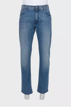 Blue straight fit jeans