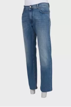 Blue straight fit jeans