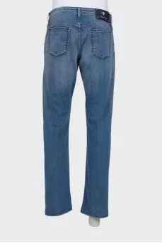 Blue straight fit jeans