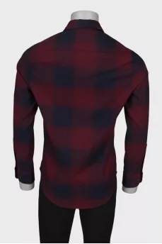 Men's red plaid shirt
