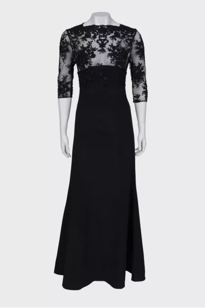 Evening dress with lace and beads