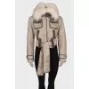 Short jacket with fur