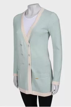 Mint double-breasted cardigan