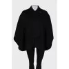 Wool and cashmere poncho