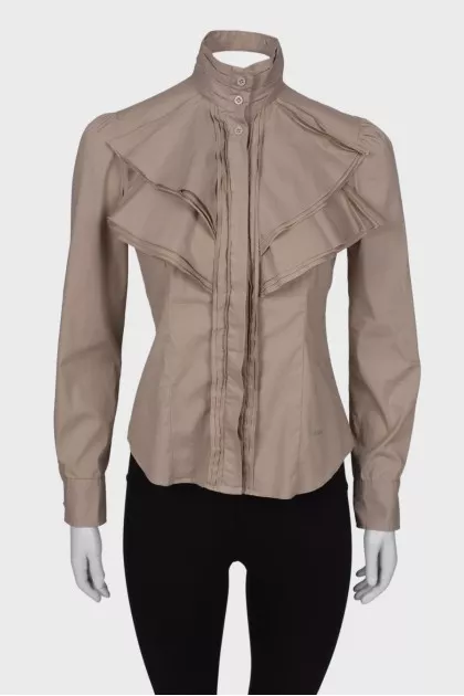 Shirt with frills on the chest