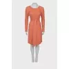 Knitted dress with belt