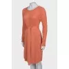 Knitted dress with belt