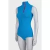 Sleeveless blue bodysuit