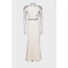 Evening dress with open back and rhinestones