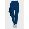 Ruffled trousers with side slit
