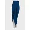 Ruffled trousers with side slit