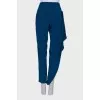Ruffled trousers with side slit