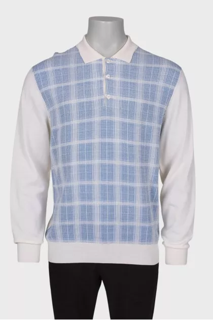 Men's plaid polo jumper