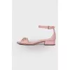 Pink leather sandals