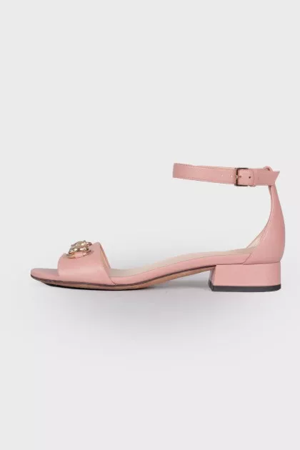 Pink leather sandals