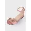 Pink leather sandals