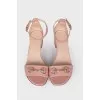Pink leather sandals