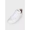 White glitter heel sneakers