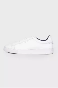 Men's white leather sneakers