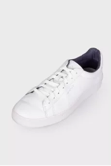 Men's white leather sneakers