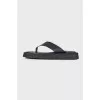 Black square toe slippers
