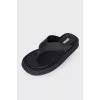 Black square toe slippers