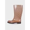 Rubber boots with branded print