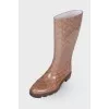 Rubber boots with branded print