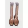 Rubber boots with branded print