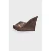 Slippers on a cork wedge