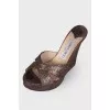 Slippers on a cork wedge