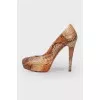 Brown snakeskin shoes