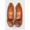 Brown snakeskin shoes