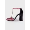 Fata sandals with fur heel