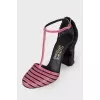 Fata sandals with fur heel